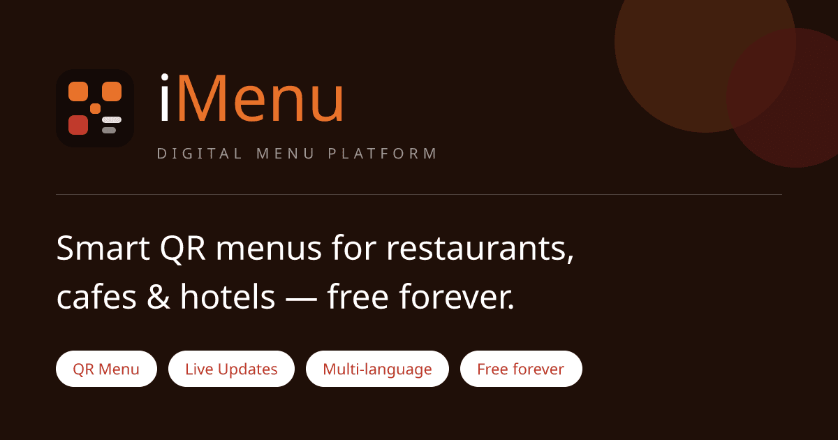 iMenu — Digital catalog and QR menu platform for restaurants, retail, and salons.